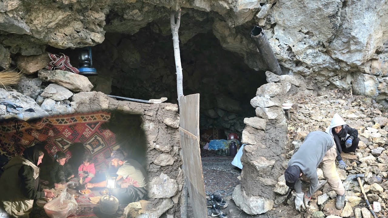 Повседневная жизнь кочевников в пещере 🏞️: борьба за выживание 💪 и традиционная кухня 🍲