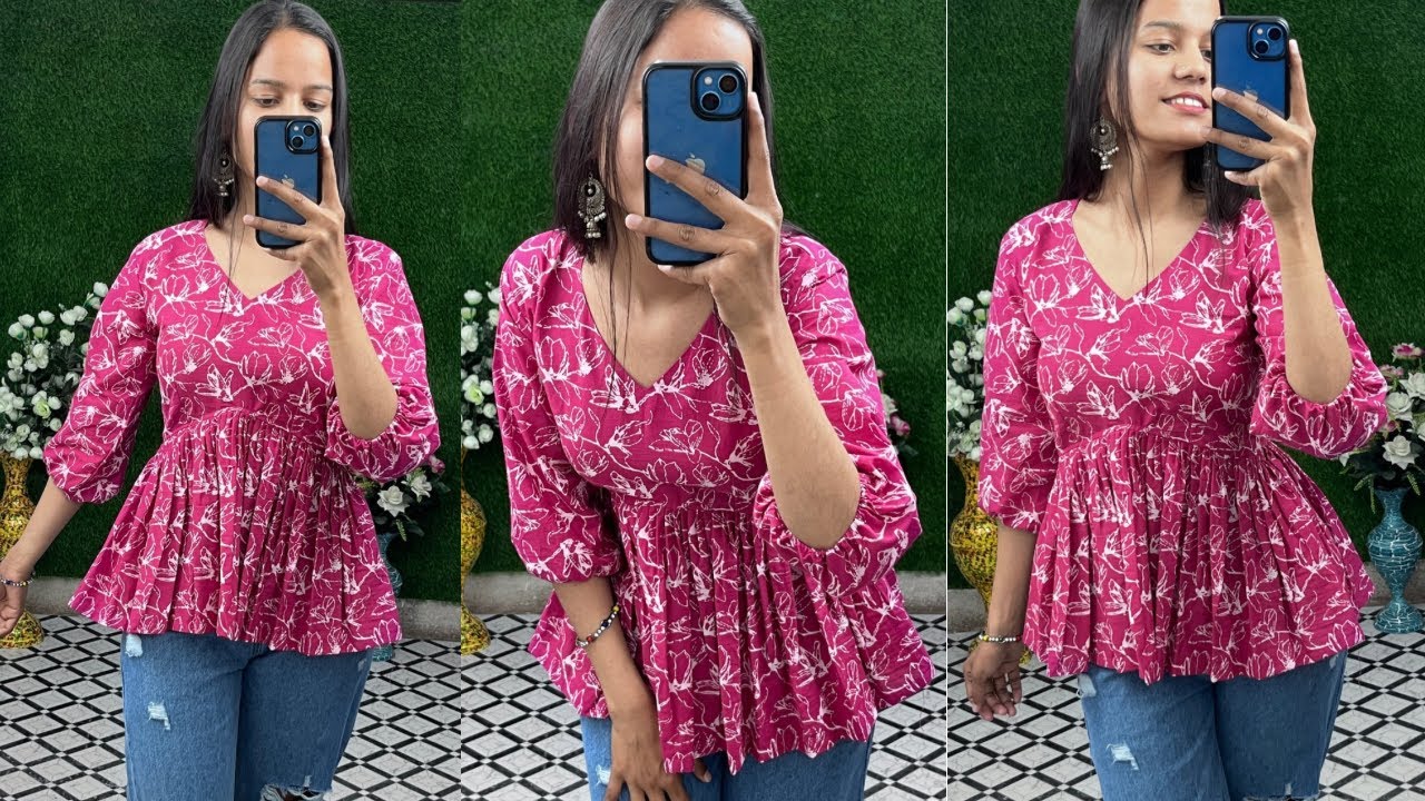 Trendy Summer Short Kurti Cutting And Stitching | stylish Summer top | Very Easy Method
