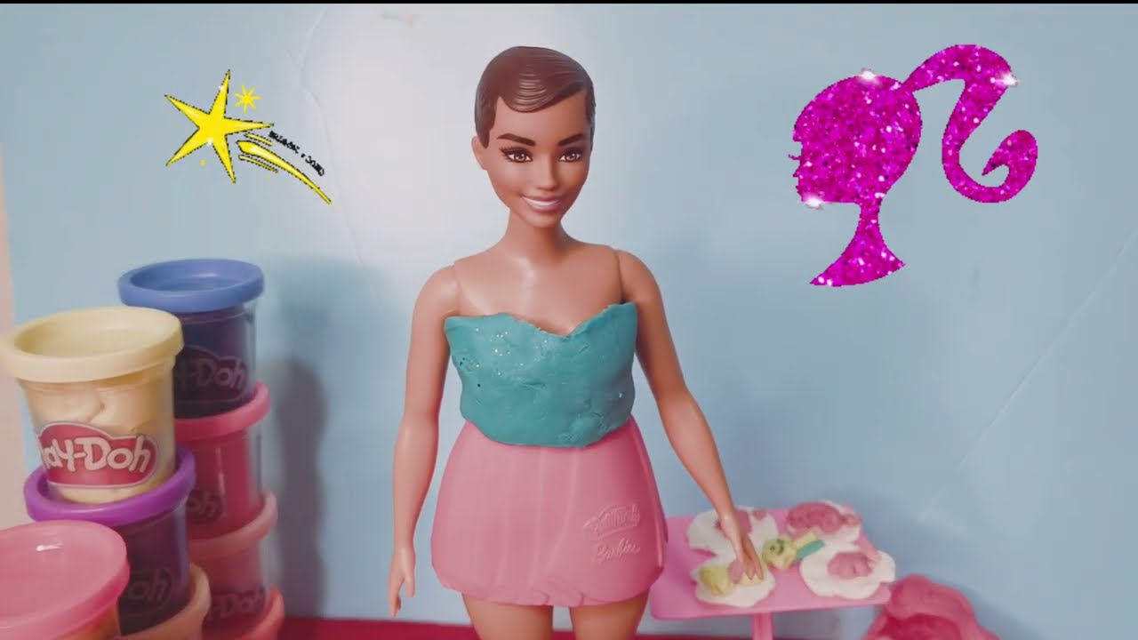 best Barbie Salon Makeover Using Playdough  