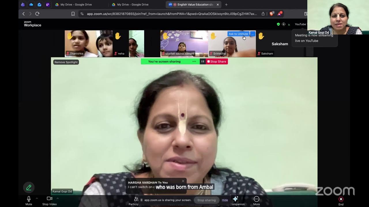 25 February Mahabharat Intro 1 English Value Education class