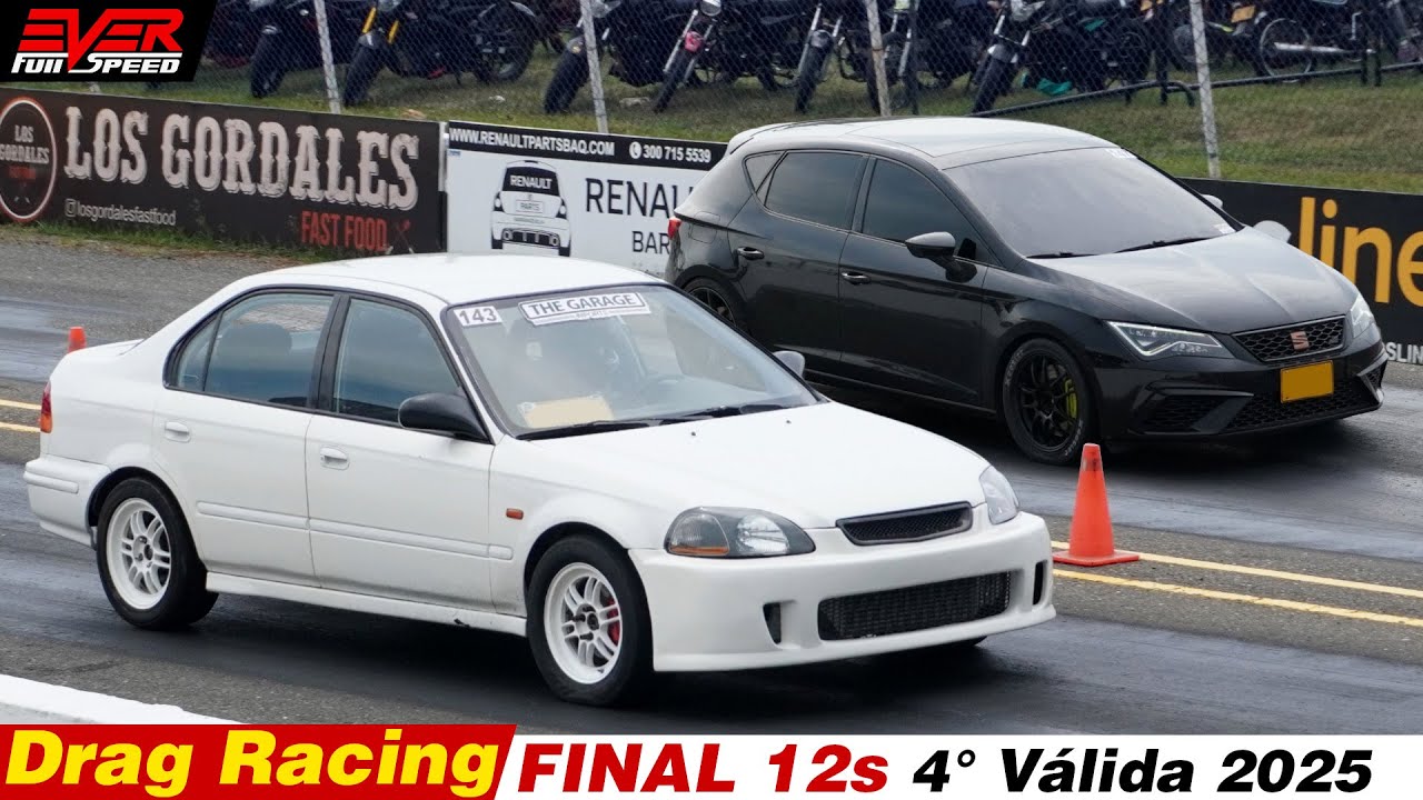 DRAG RACING: Civic TURBO 🆚 Cupra Leon 🆚 BMW M240i 🆚 Audi S3🔥 12 sec 4°Válida Barranquilla 2025