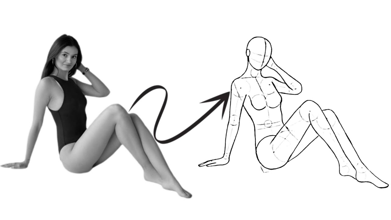 How to Draw a Sitting Figure | Simple Line Art Tutorial