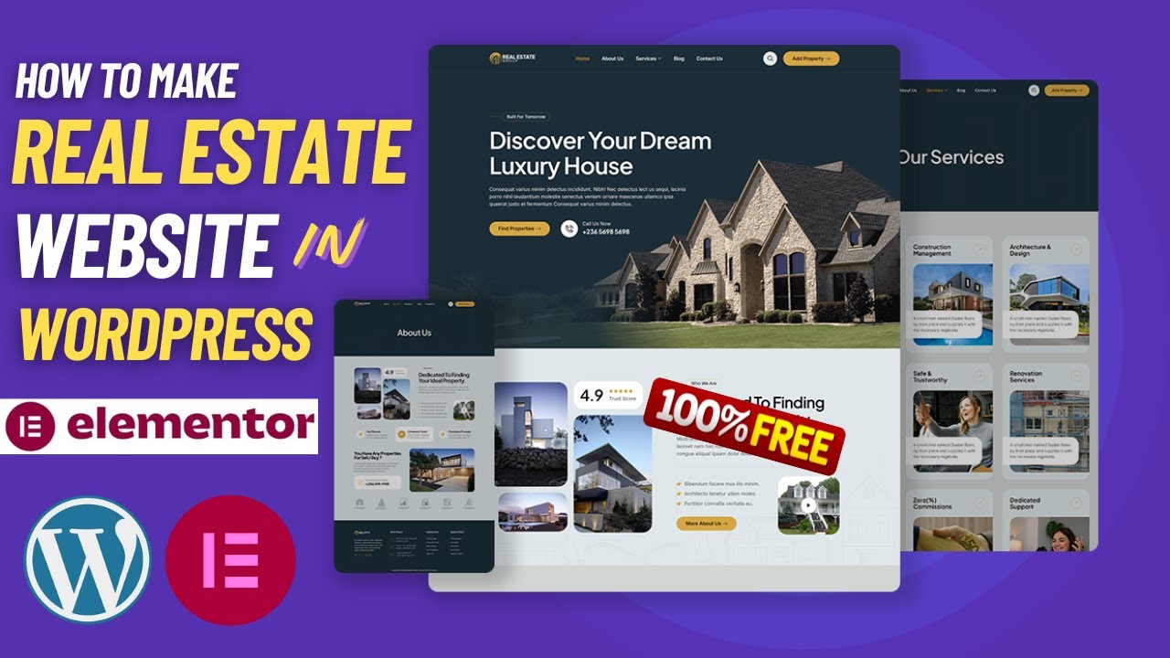 [FREE] How to Create A Real Estate Website in Wordpress Elementor | Free Theme and Plugins