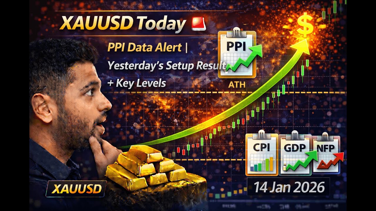 &ldquo;XAUUSD Today 🚨 PPI Data Alert | Yesterday&rsquo;s Setup Result + Key Levels &ndash; 14 Jan 2026&rdquo;