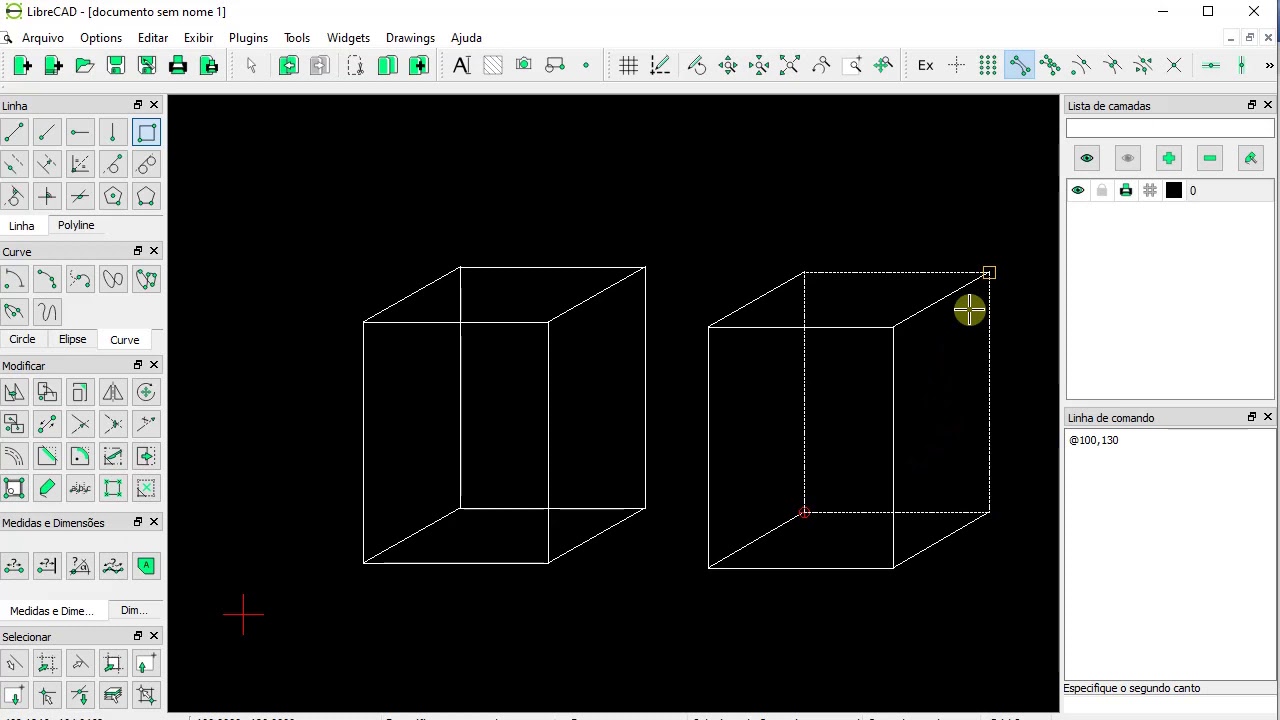 Curso de LibreCAD: 6. Ferramentas de desenho - Linhas