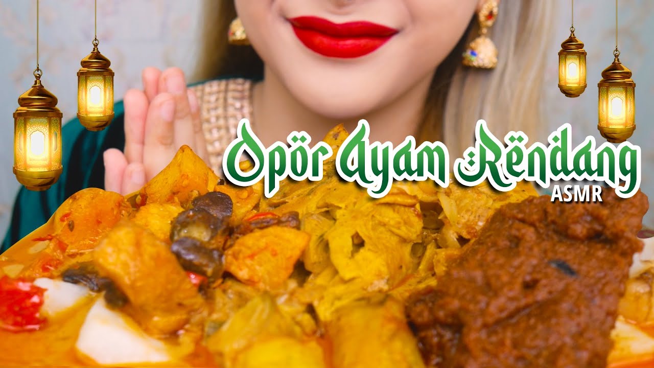 ASMR SPESIAL LEBARAN OPOR AYAM VS RENDANG SAPI MED0K | ASMR Indonesia