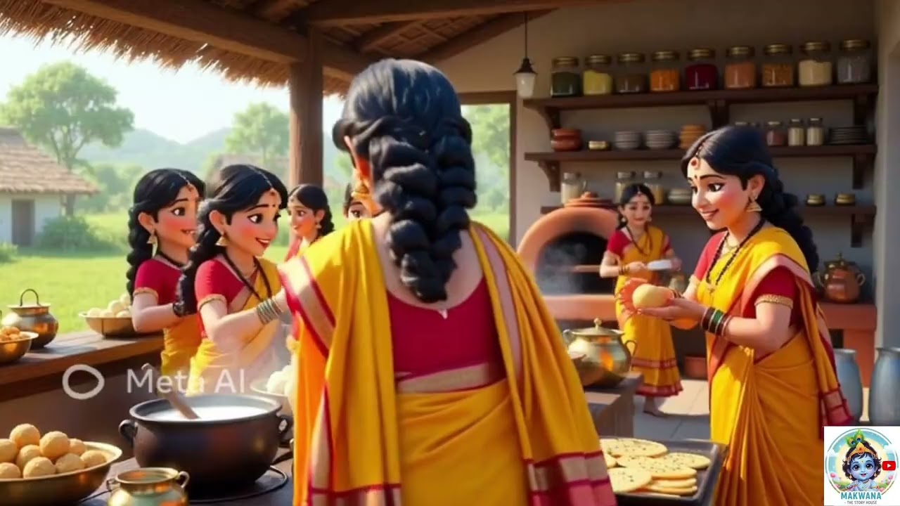 Natkhat Kanha | Bhukhe kanha ki masti | Cartoon Video | Krishna Leela 