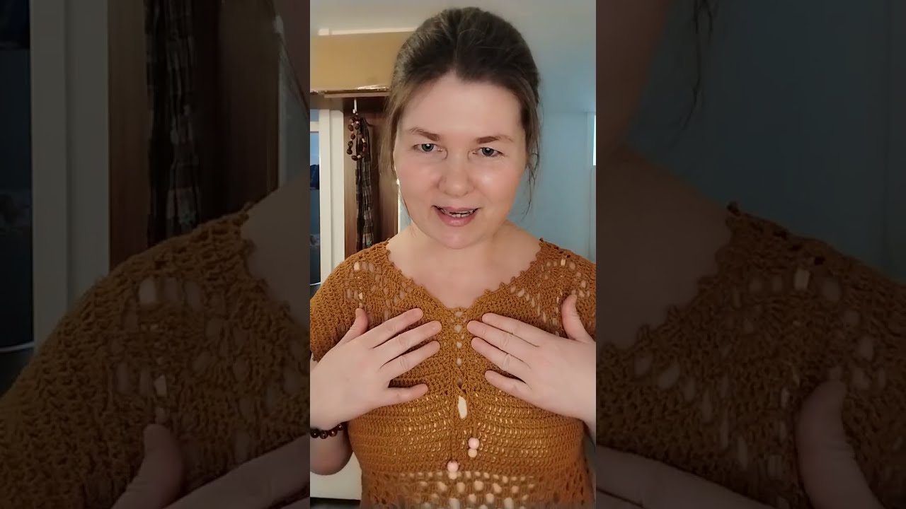 Вязанное платье крючком / примерка 