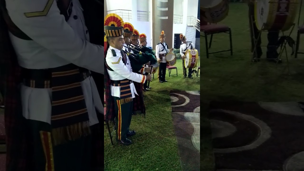 Pipe band playing instrumental Dogri song.