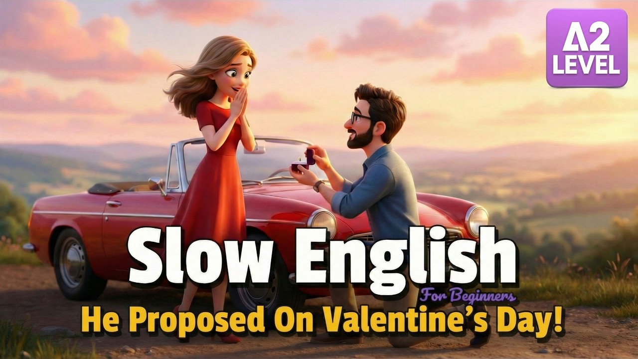 He Proposed On Valentine’s Day! English conversation practice | How to Learn English | Slow English