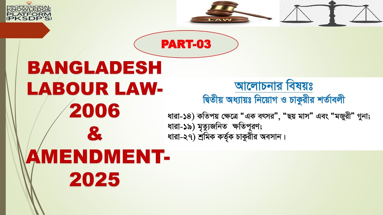 503. Bangladesh Labor Law Amendment -2025 (Lession-03)