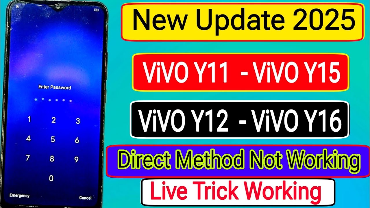 2025 New Software Trick:- Vivo Y11, Y12, Y15, Y16 Hard Reset✅All Type Password, Pattern Lock Unlock