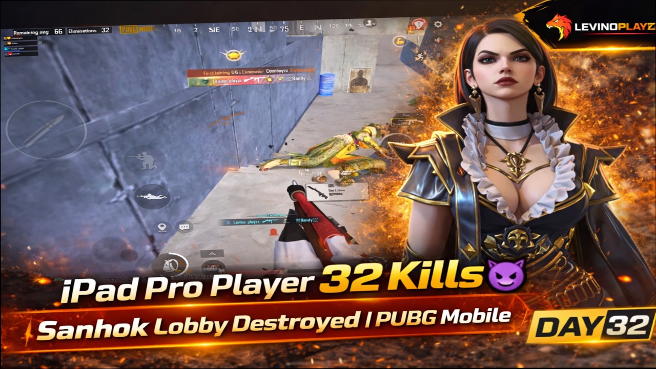 iPad Pro Player 32 Kills 😈 | Sanhok Lobby Destroyed | PUBG Mobile