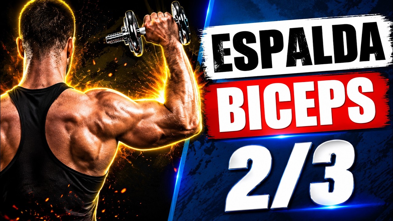 ESPALDA Y BICEPS ✅ Rutina con MANCUERNAS EN CASA 🏠