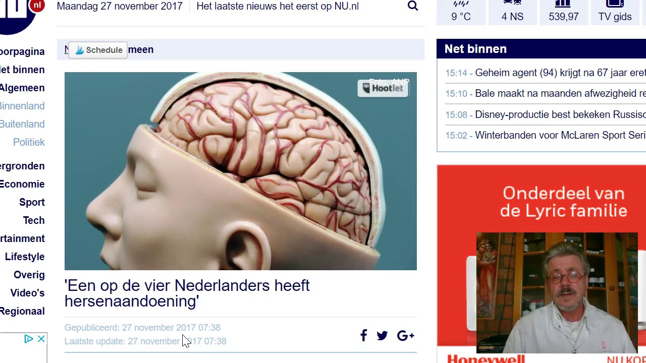 Een op de vier Nederlanders heeft hersenaandoening