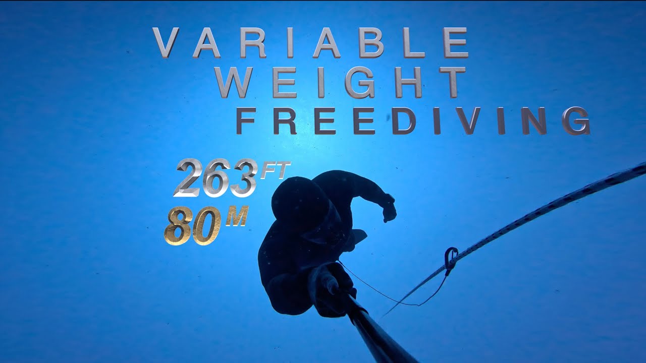 Variable Weight Freediving and Deep Hang at 80 meters (263 feet)