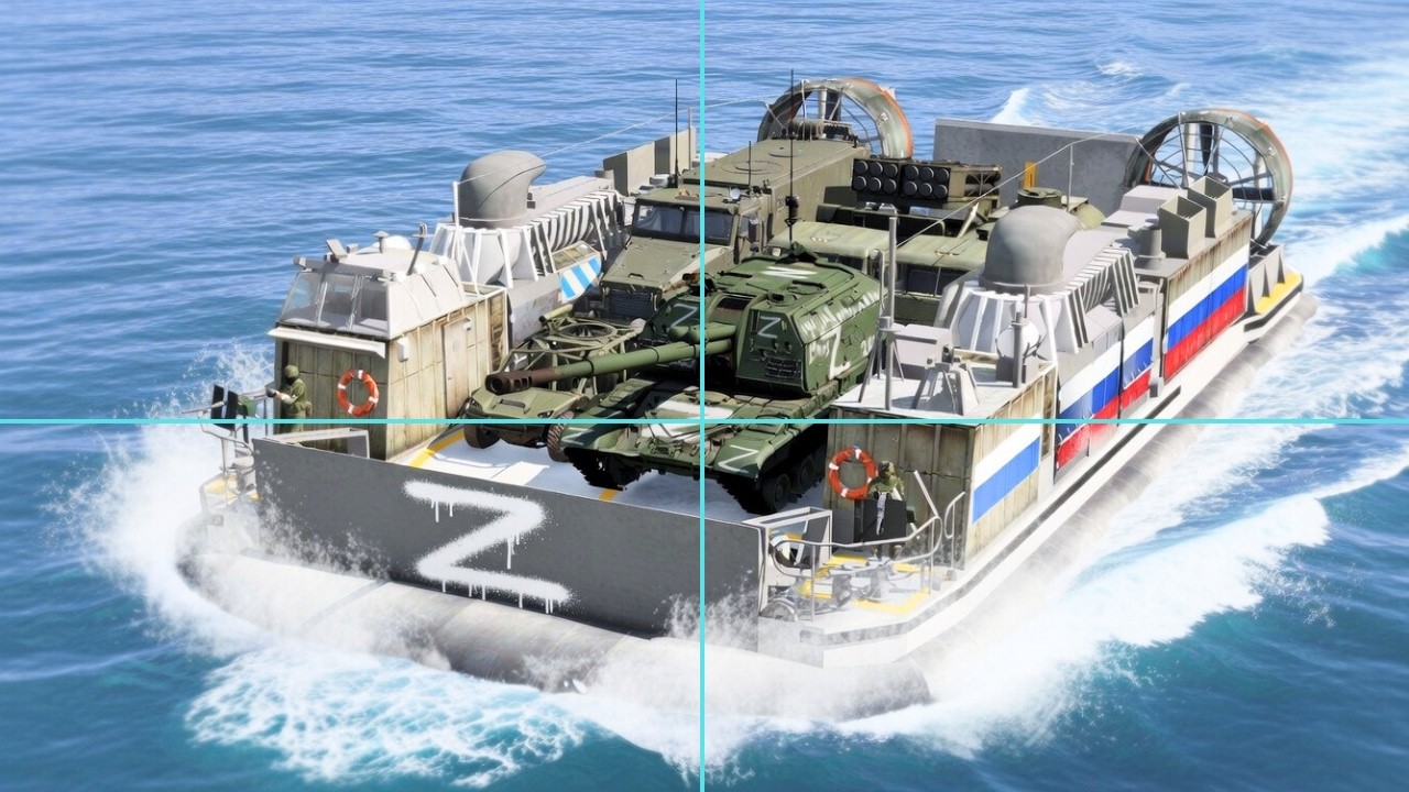 Russian Armored Vehicle Transported Via Sea Eliminated By Missile Strike