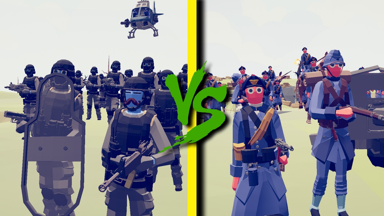 MODERN SWAT vs WW1 ARMY - Totally Accurate Battle Simulator TABS