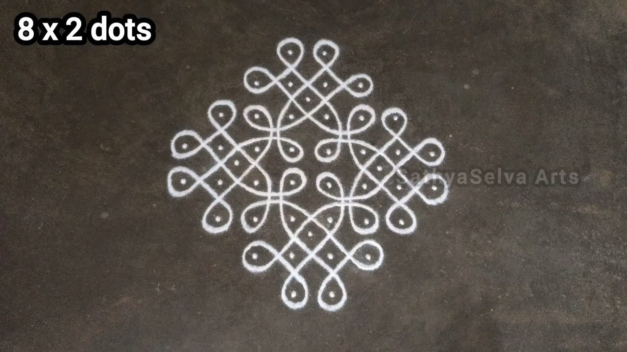 8 dots kambi kolam series episode 42 | elegant traditional sikku kolam tutorial | SathyaSelva Arts