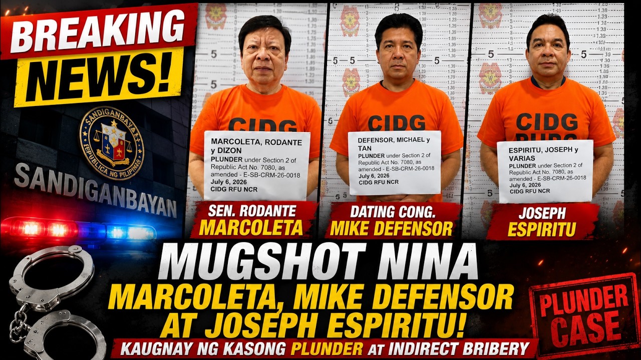 🔥 LUMABAS NA! Mugshot nina Marcoleta, Mike Defensor at Joseph Espiritu sa Kasong Plunder