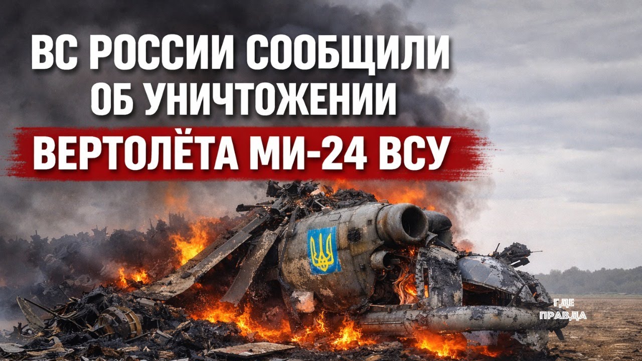 ВС России сообщили об уничтожении вертолёта Ми 24 ВСУ