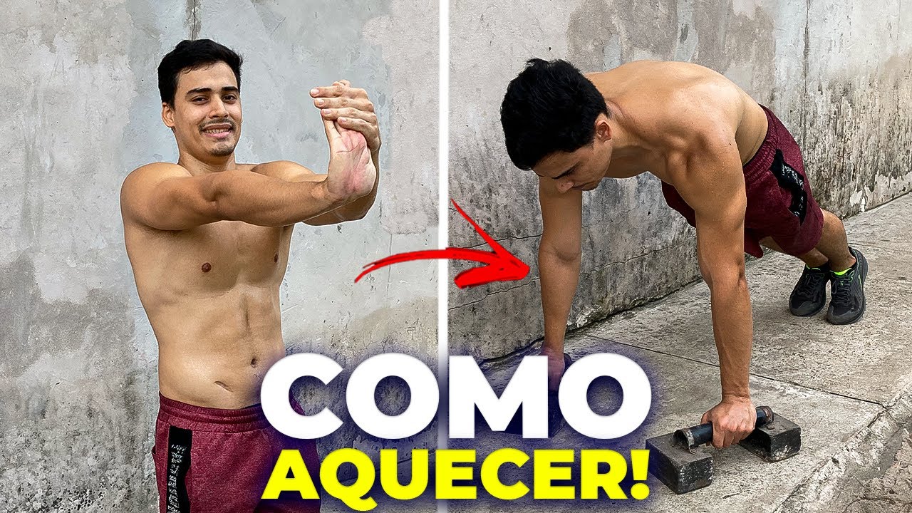 Como AQUECER e ALONGAR para TREINO de FLEXÃO DE BRAÇO!