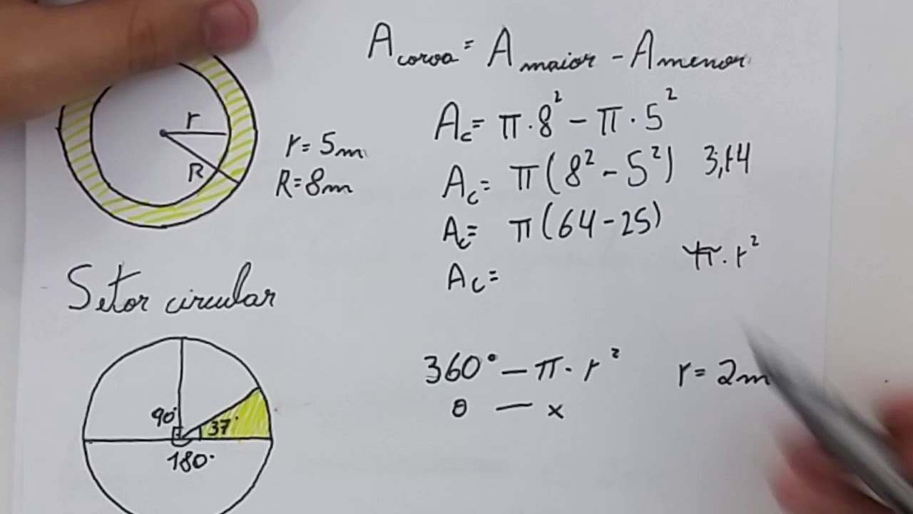 🔴 CÍRCULOS ✔ - Coroa, Setor e Segmento Circular, Área e Comprimento