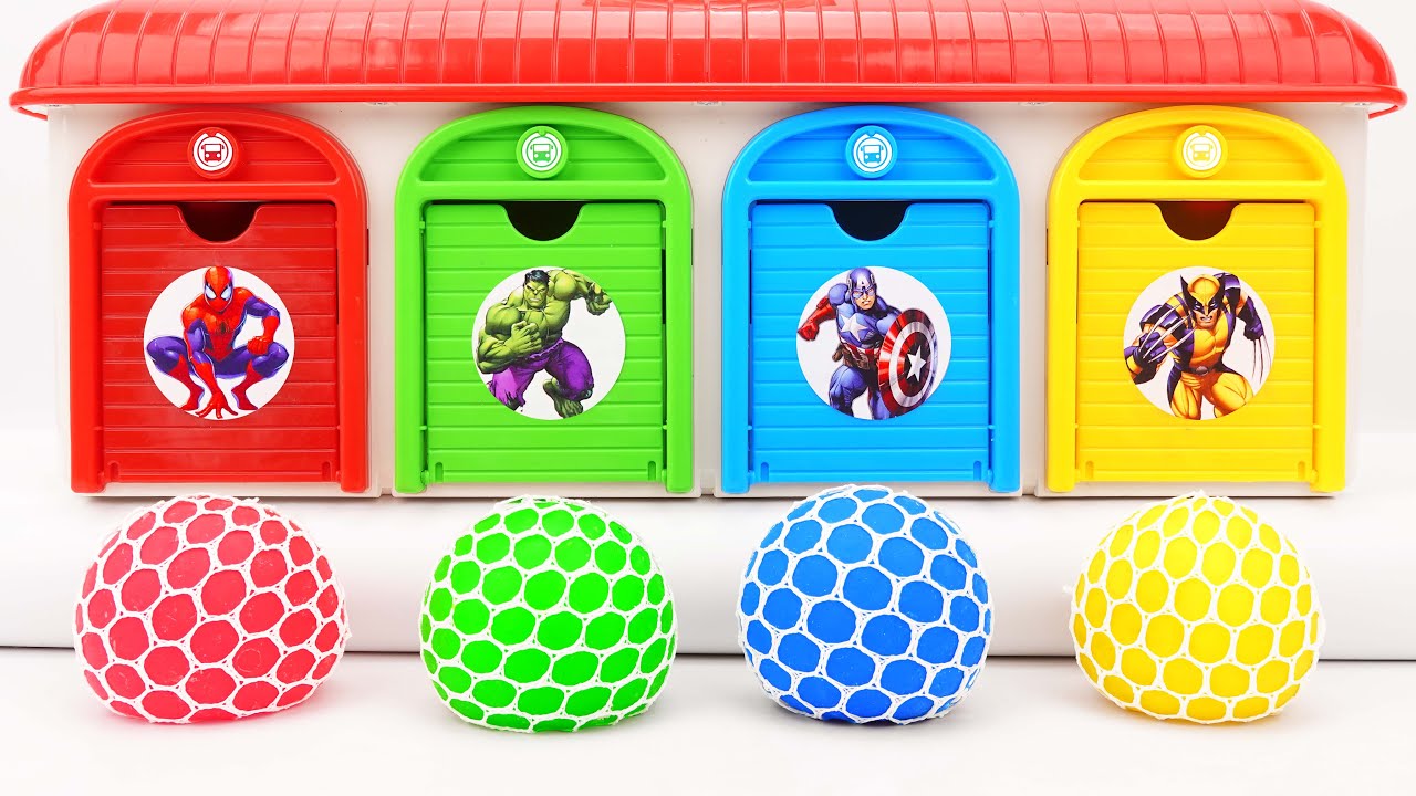 Oddly Satisfying Garage | DIY Making Funny Brawl DOORS 4 Slime Balls and 4 ASMR Princesses Candy