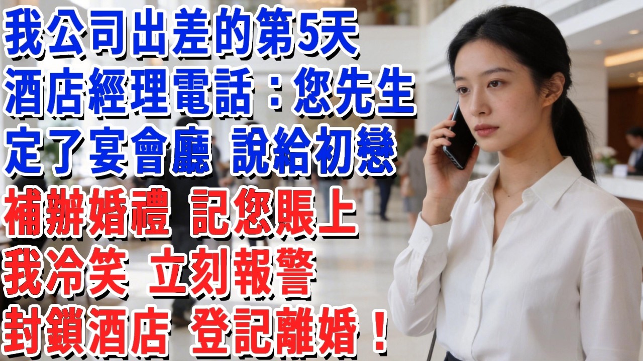 我公司出差的第5天，酒店經理電話：您先生定了宴會廳，說給初戀補辦婚禮 記您賬上。我冷笑 立刻報警 封鎖酒店 登記離婚！#小娟講故事 #情感故事 #老年生活