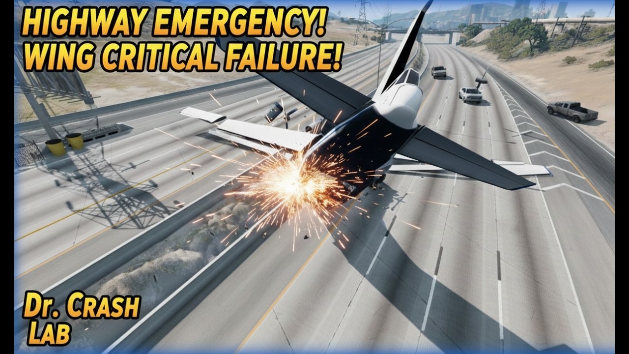 HIGHWAY EMERGENCY: Giant Plane Crash Landing! | BeamNG.drive