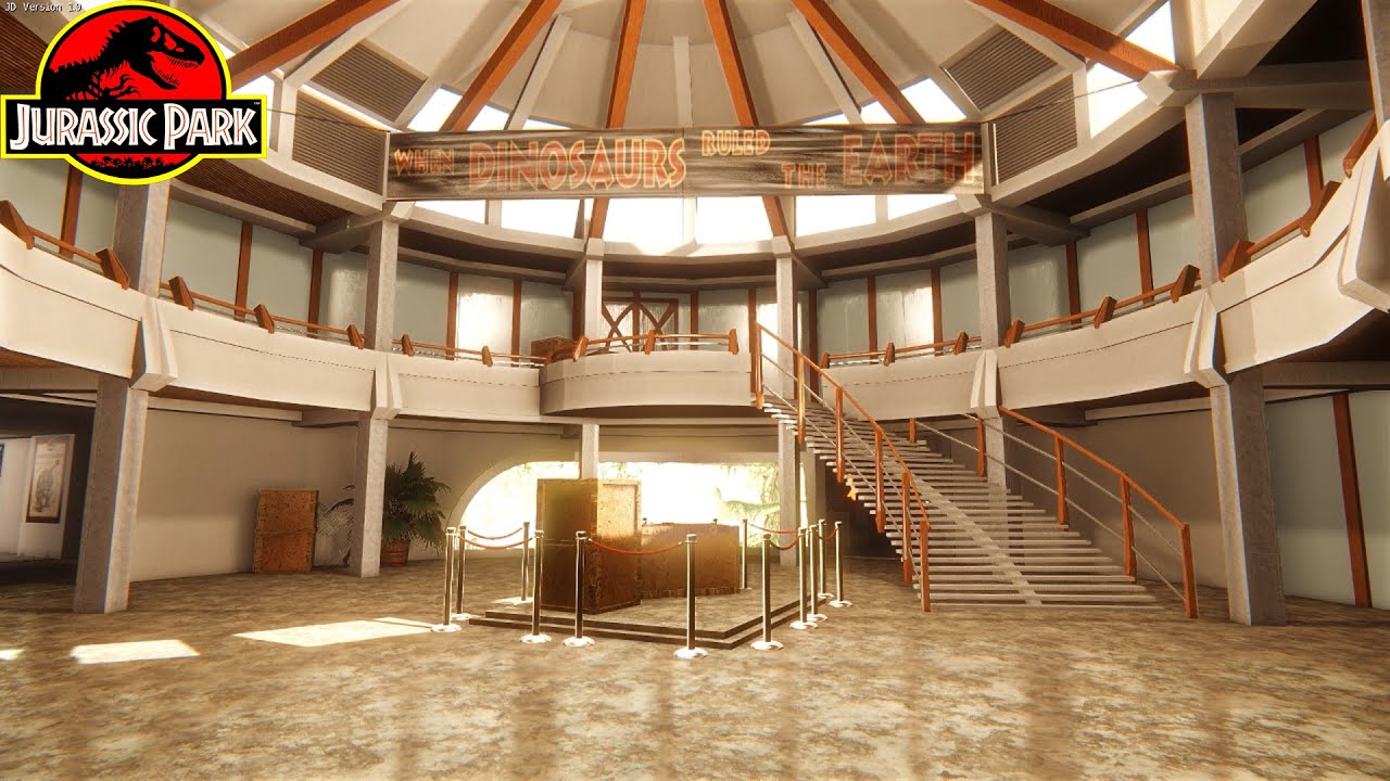 INSIDE THE VISITORS CENTRE ! JURASSIC DREAM! | Best Jurassic Park Fan Game (Free Download)