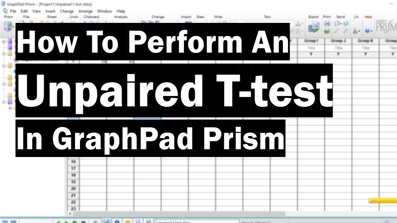 How To Perform An Unpaired T-Test In GraphPad Prism
