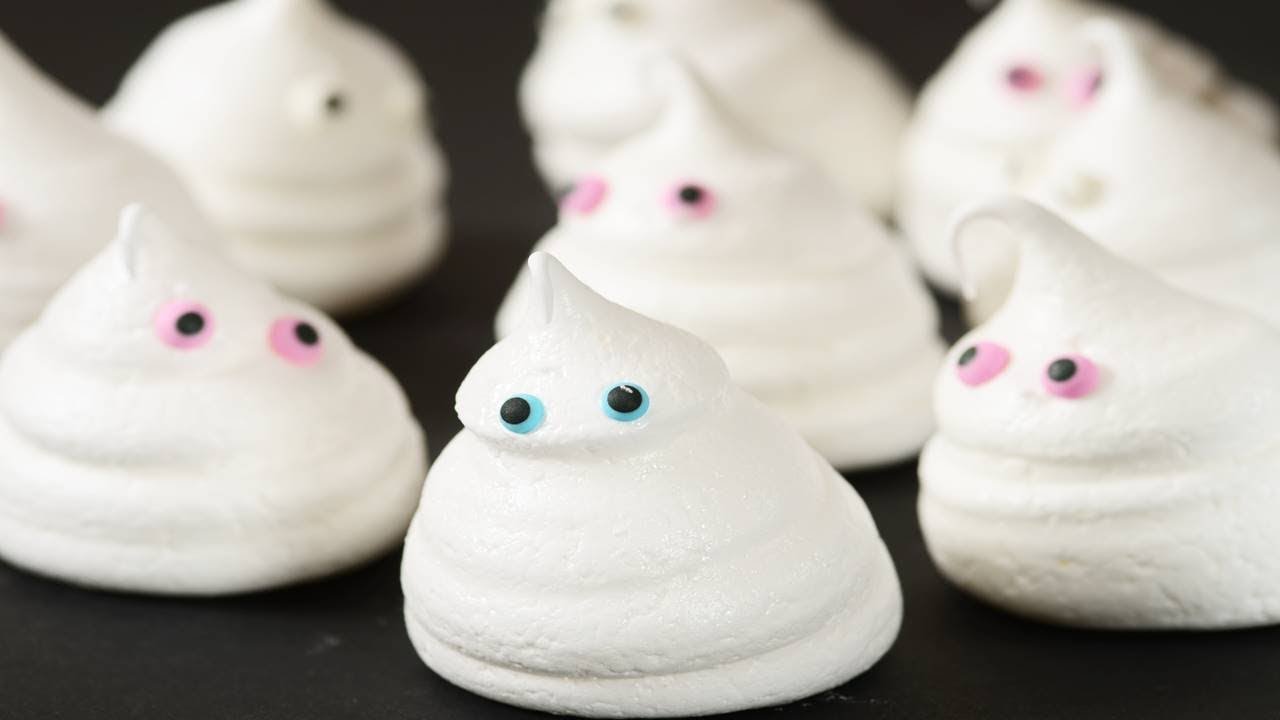 Meringue Ghosts Recipe Demonstration - Joyofbaking.com