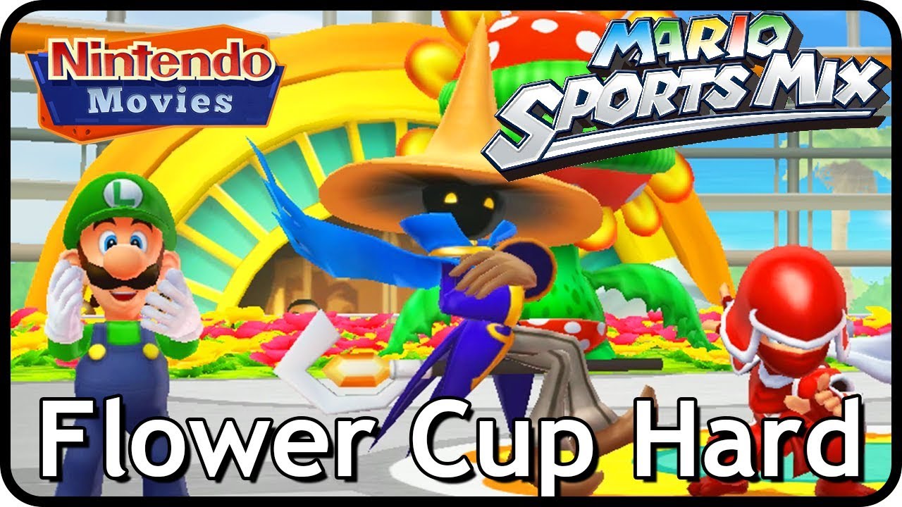 Mario Sports Mix - Sports Mix Flower Cup (Hard, 3 Players, Luigi, Black Mage and Ninja)