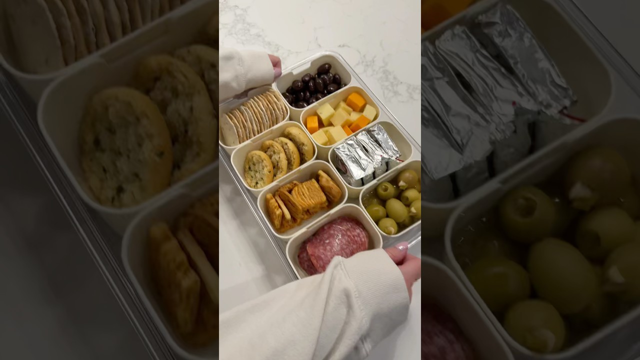 Charcuterie Snack Box 🧀🫒 #snackbox #asmr #restock #snacks #refill #charcuterie #viral #shorts #fyp