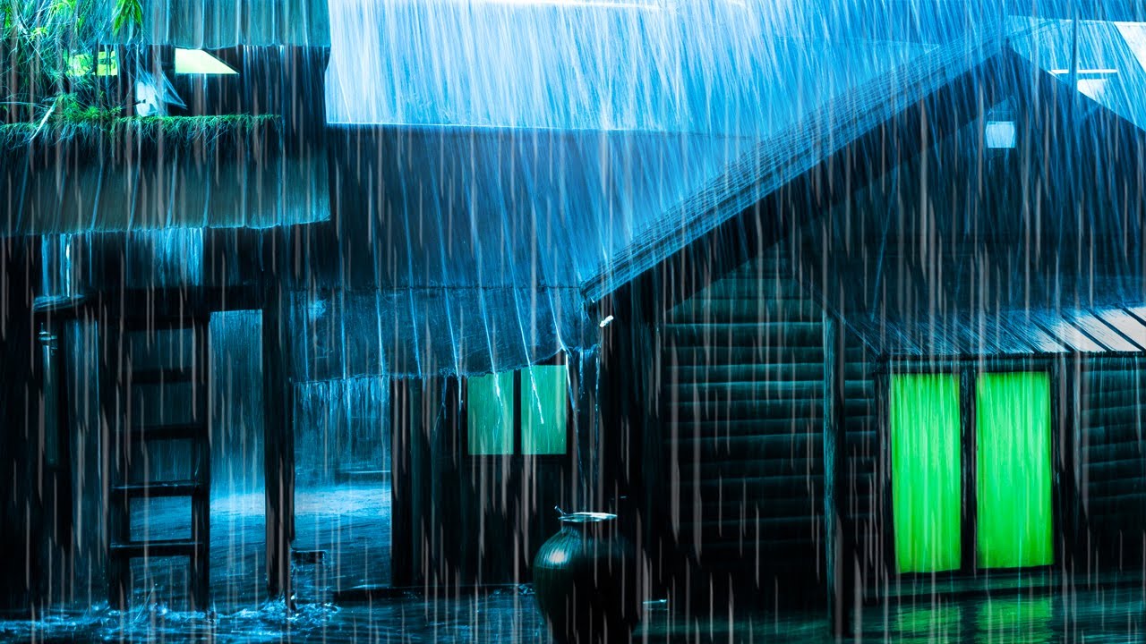 Soothing Heavy Rain & Thunder on Tin Roof 🌧️ Anxiety Relief & Deep Sleep ASMR