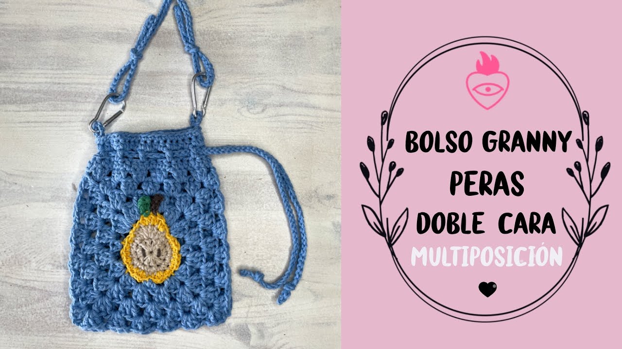 Bolso/Riñonera Granny Peras, doble cara, paso a paso en Español. Muy fácil!