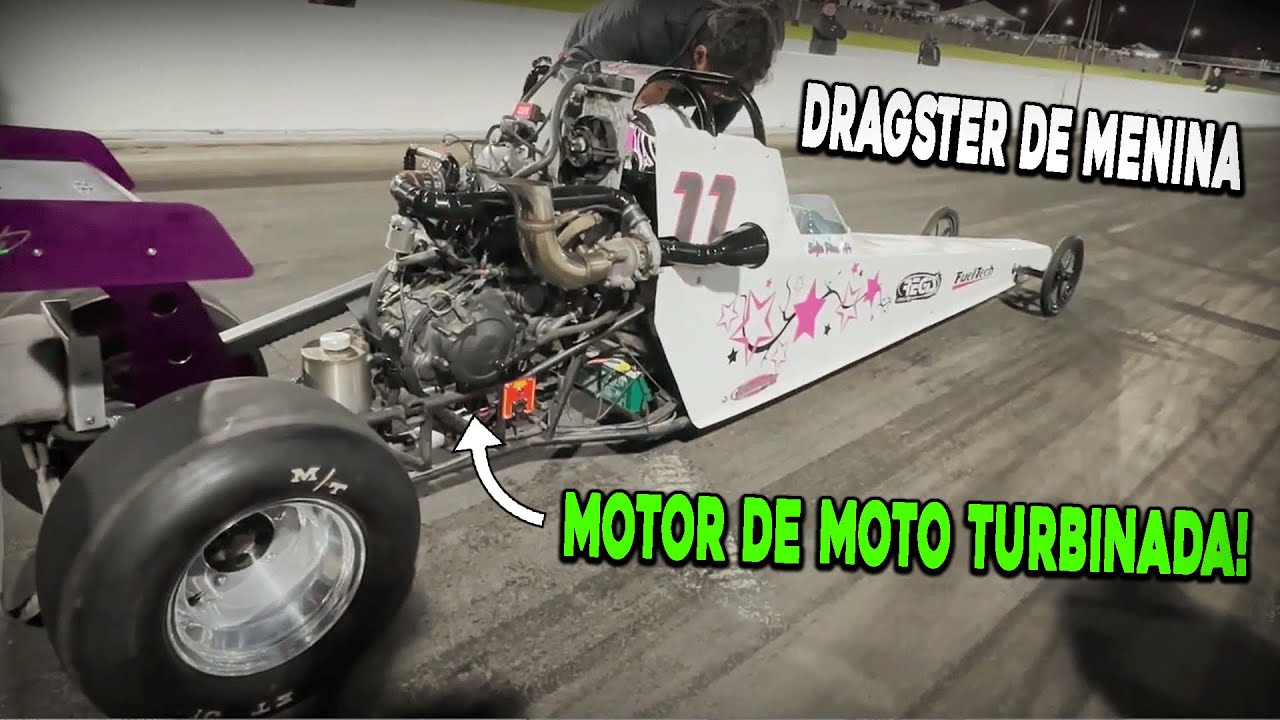 Dragster com motor de moto turbinada! Menina envenenad4!!!