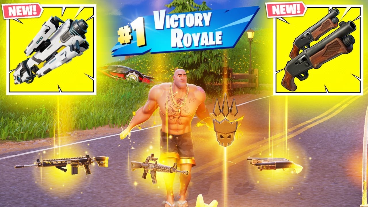 BEACH BRUTUS ALL MYTHIC WEAPONS ( FORTNITE CHAPTER 7 SEASON 1)