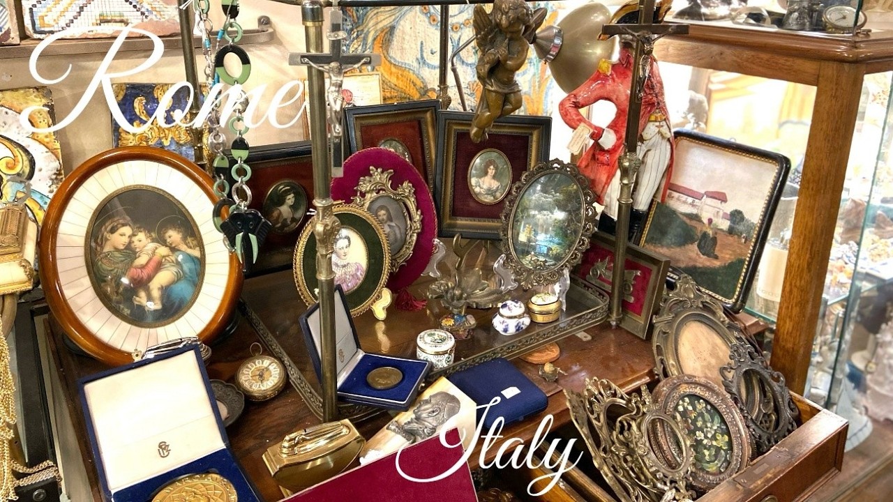 【イタリア】アンティークショップをじっくりと♪Antique shop in Rome, Italy★ローマ/ヴァチカン
