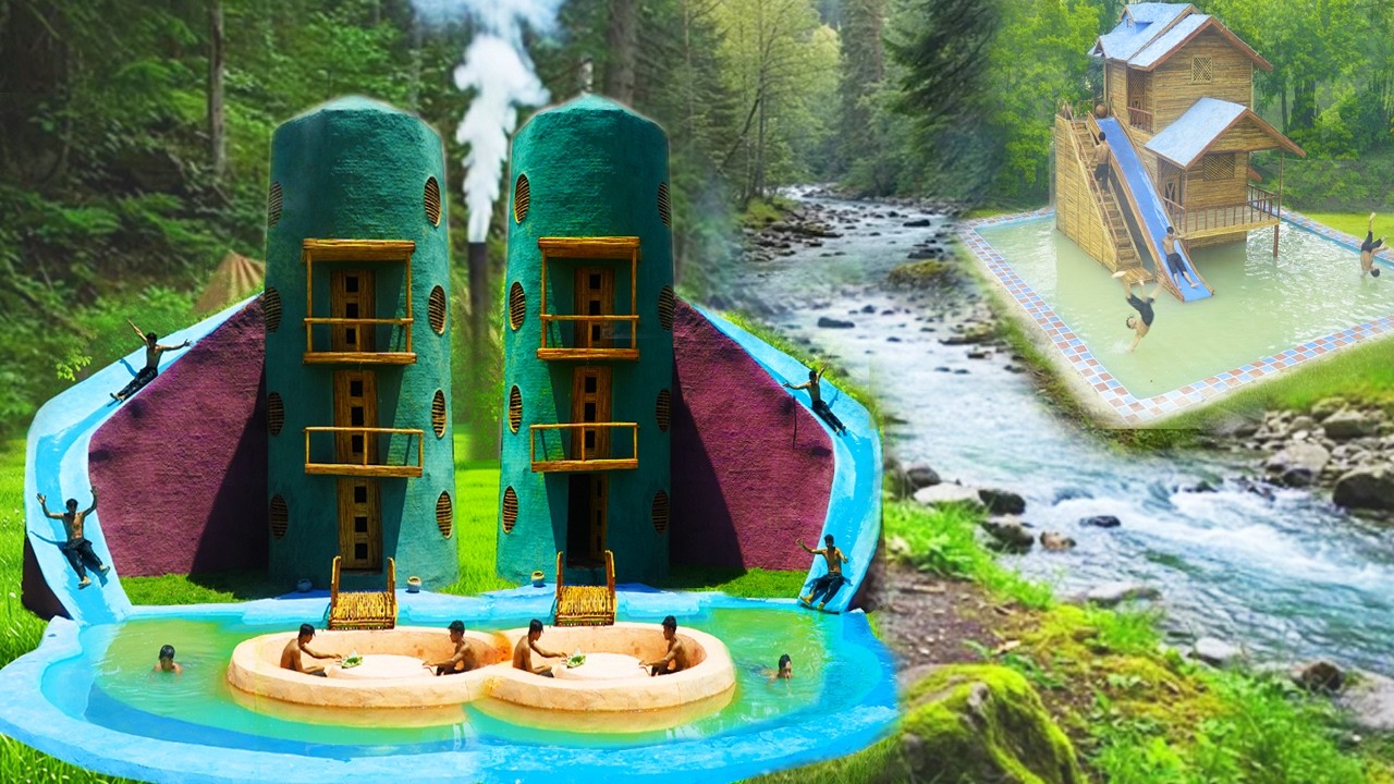 258 Day We Build Top3 Bamboo Jungle Luxury House, With a modern, luxurious swimming pool [Full]