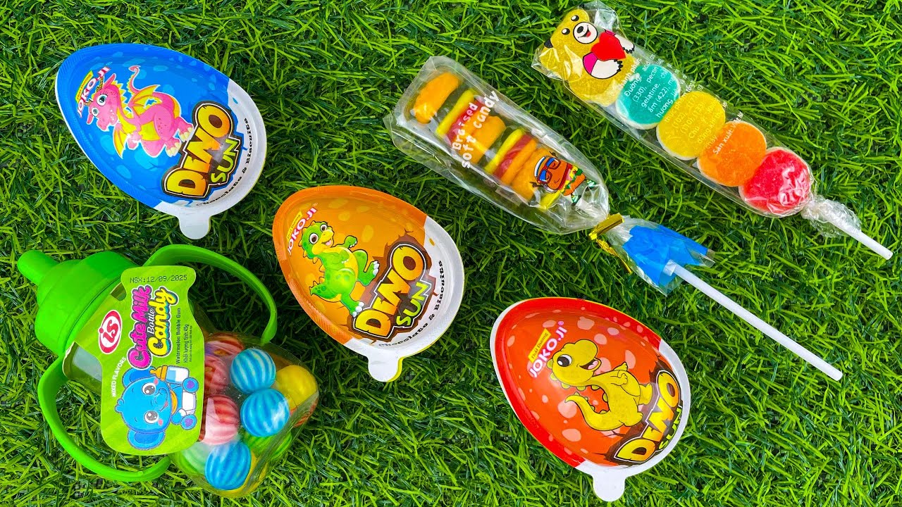 Satisfying ASMR Video With Colorful Gummy Candy And Dinosaur Eggs | ASMR Candy Unwrapping Video