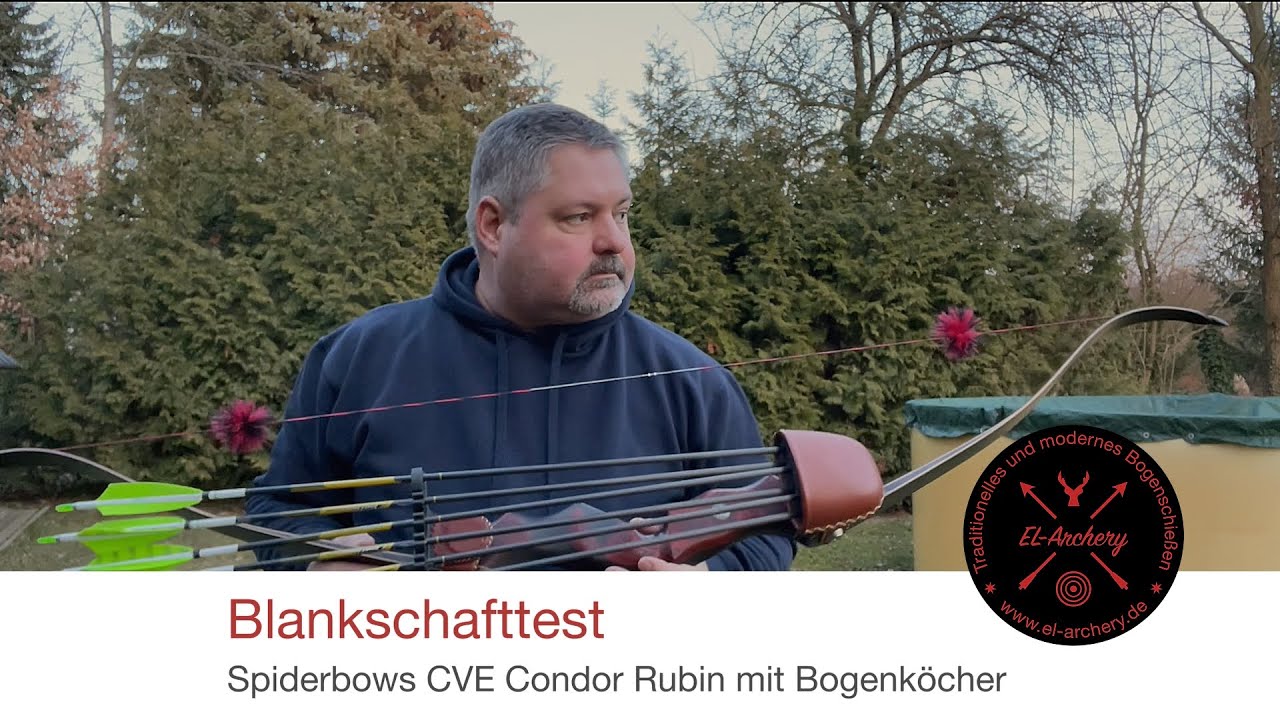 Blankschafttest | Spiderbows CVE Condor Rubin mit Bogenköcher