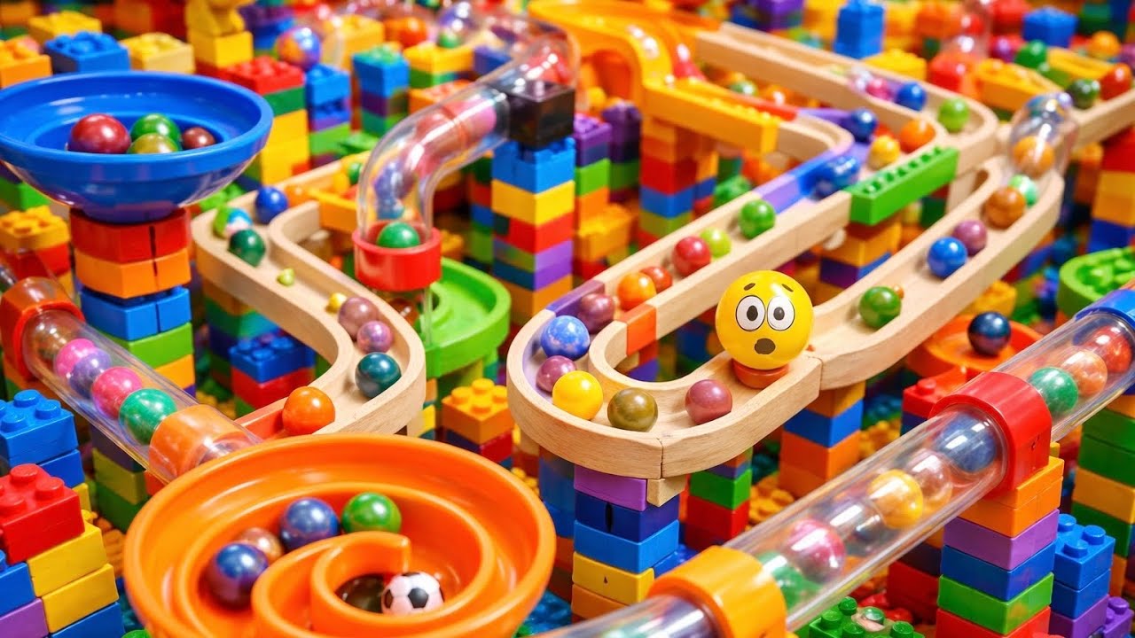 Marble Run Race ASMR Rollercoaster – Gentle Visual Loops for Sensory Calm