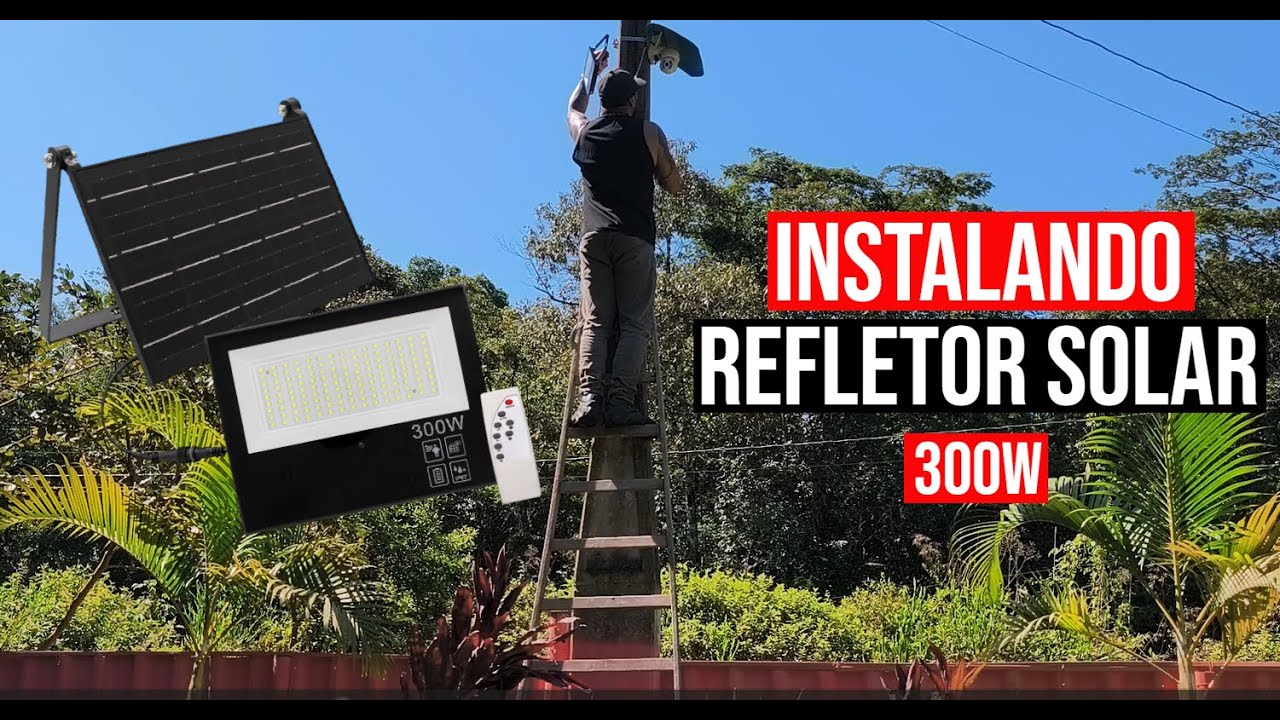 Como instalar holofote Solar: Unboxing, Instalação e Teste