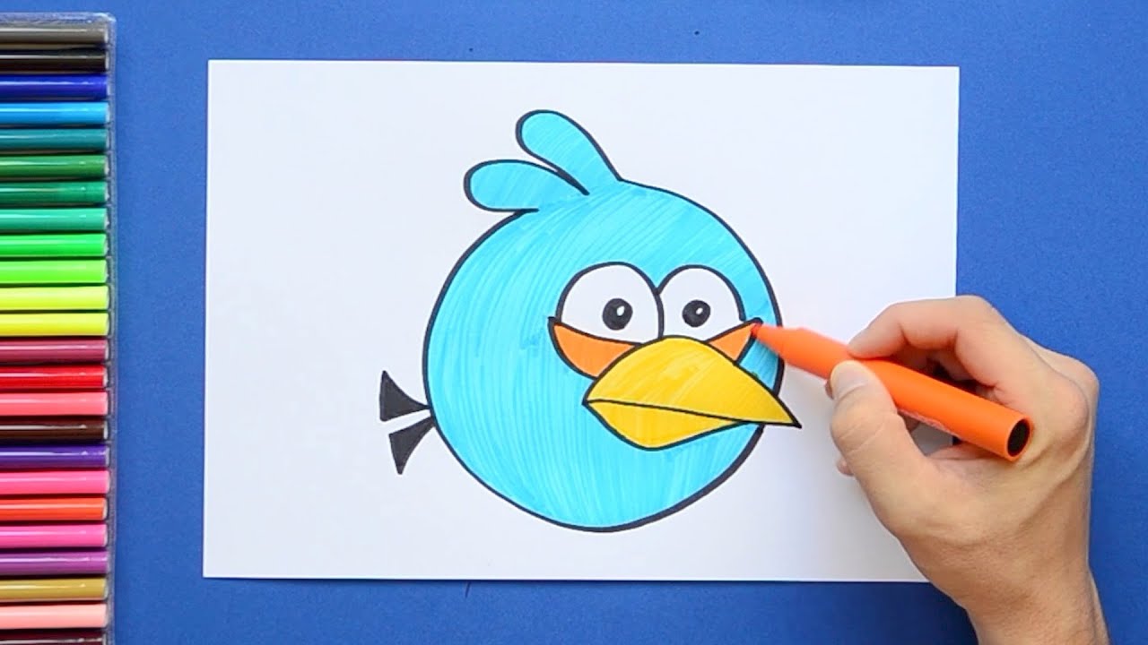 How to draw The Blues from Angry Birds