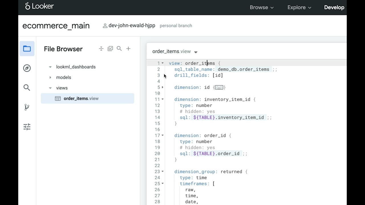 Look & Learn - The LookML editor part 2