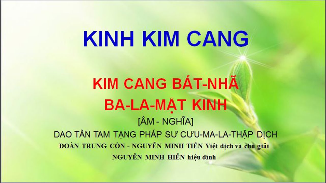 KINH KIM CANG (Có chữ) -  DỊCH ÂM -  THÍCH TRÍ THÔNG