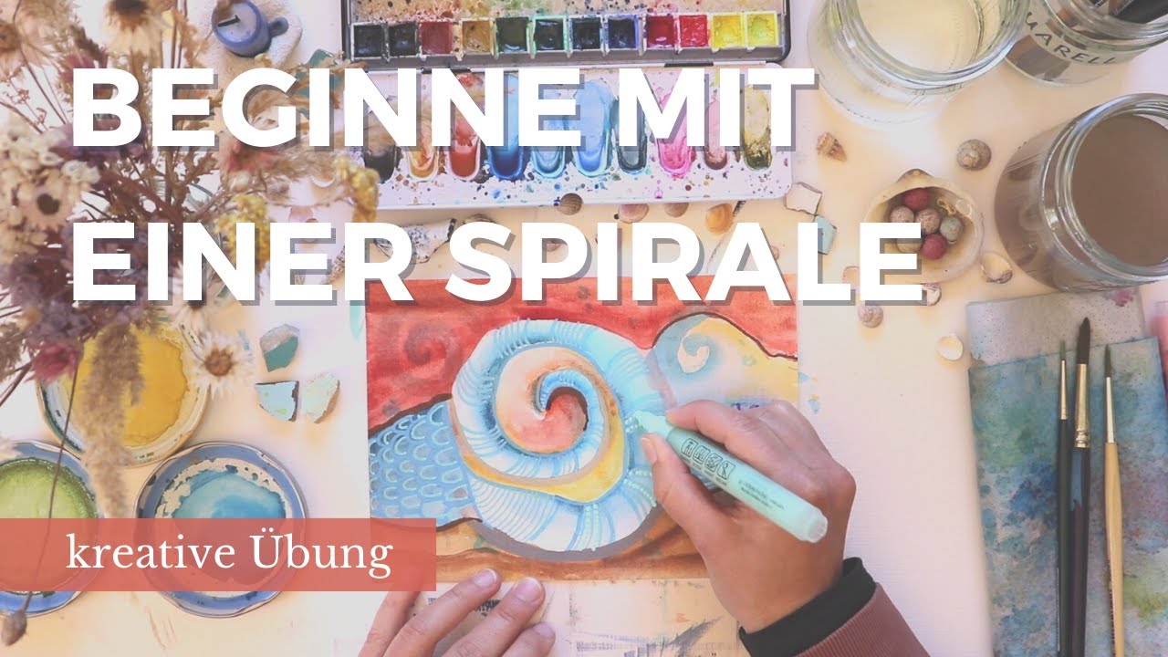 Malen zur Entspannung. Was aus einer Spirale entstehen kann | Mit Aquarellfarben und Acrylmarkern