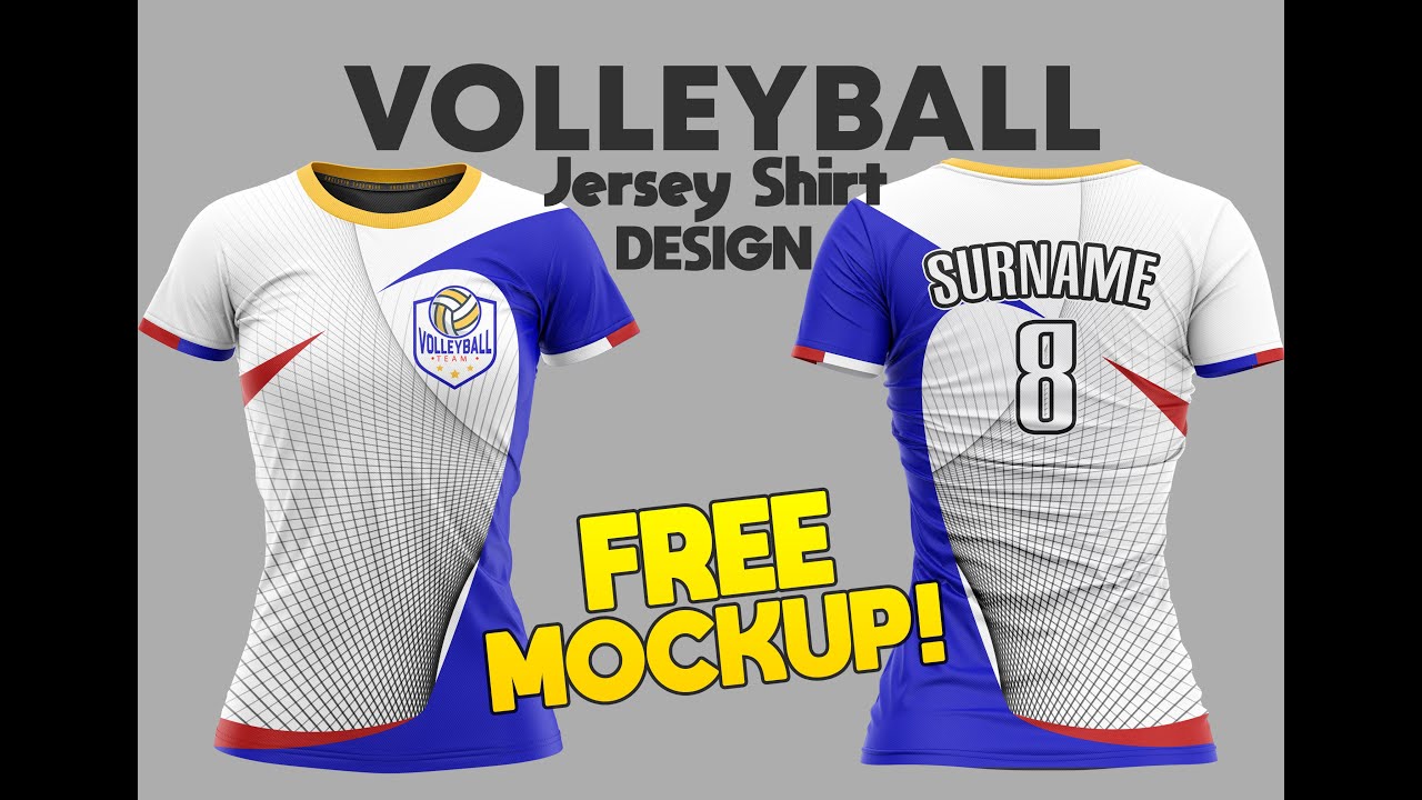 (Free Pattern) Sublimation Volleyball Shirt 04/Jersy for Women | PSD file